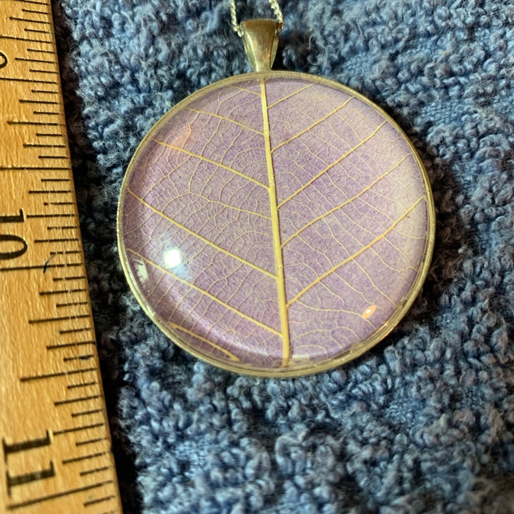 Sterling silver and real aspen leaf  pendant